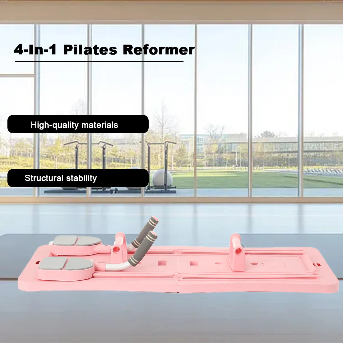 4-In-1 Pilates Reformer Fitness Board Adjustable Push Up Board Chest and Abdominal Exercise Workout Equipment for Home Gym